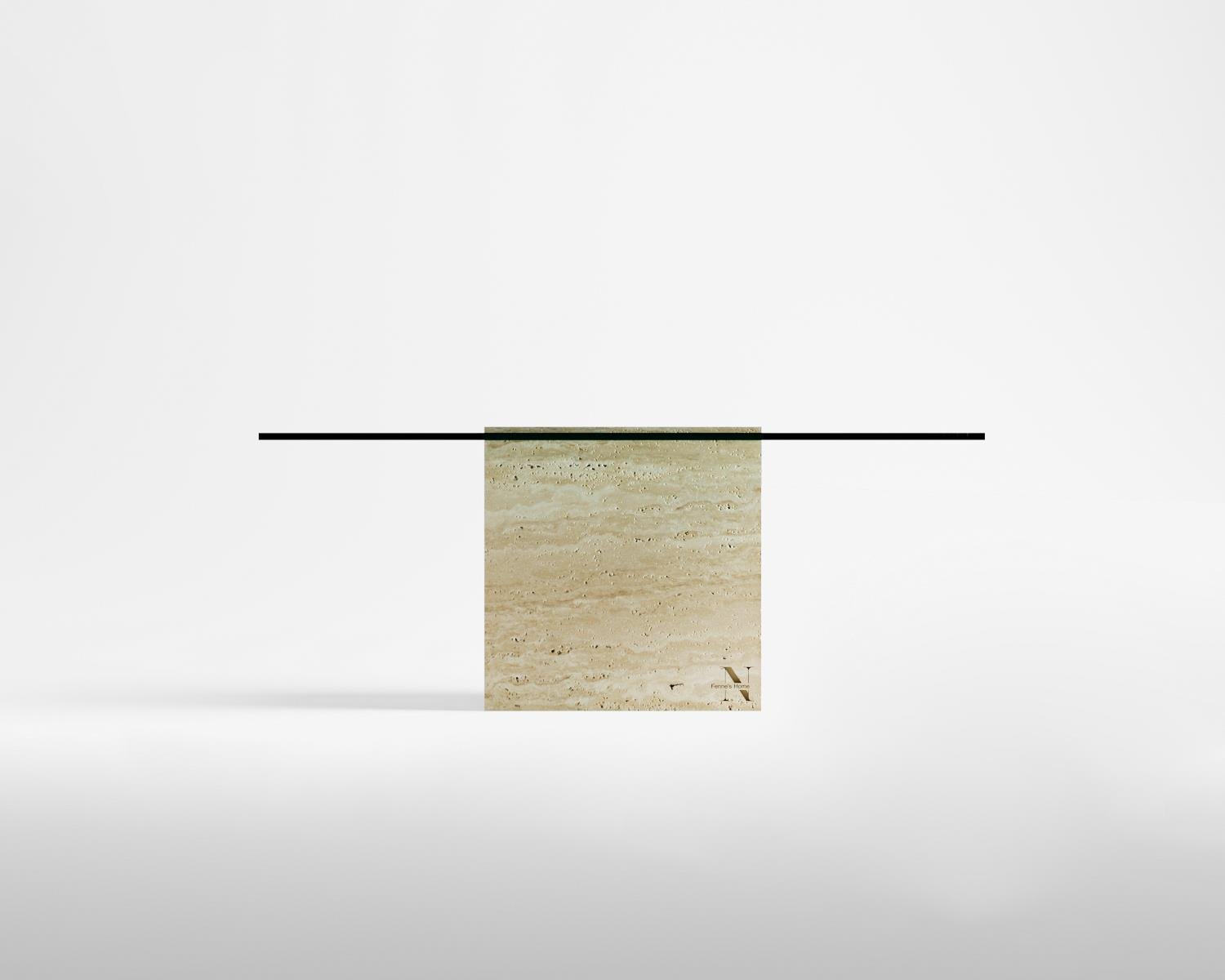 Traverten Cam Sehpa Alessia