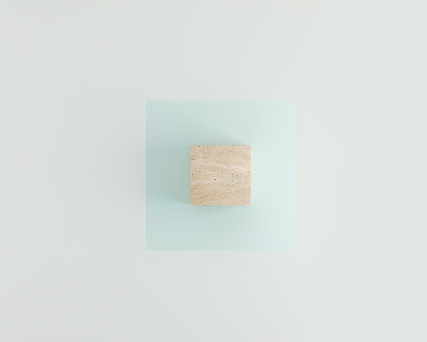 Küp Mermer Cam Orta Sehpa Alessia