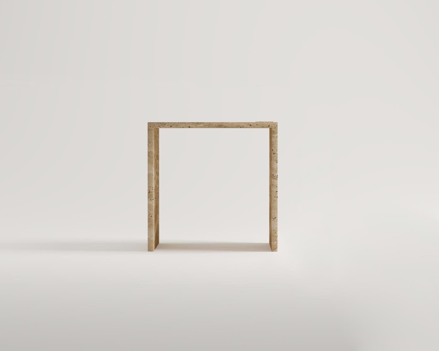 Amaya-Travertine Square 2 Side Table