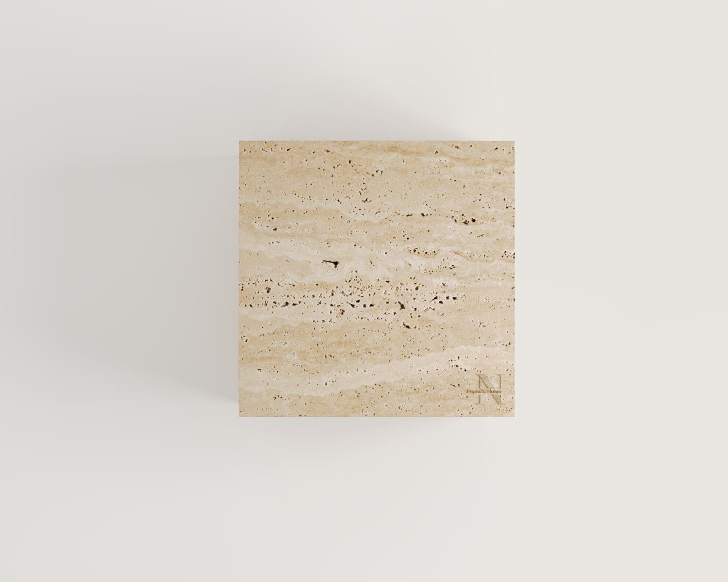 Amaya-Travertine Square 2 Side Table