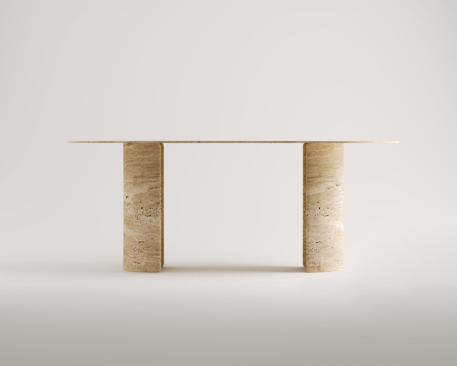 Aurora-Travertine Dining Table