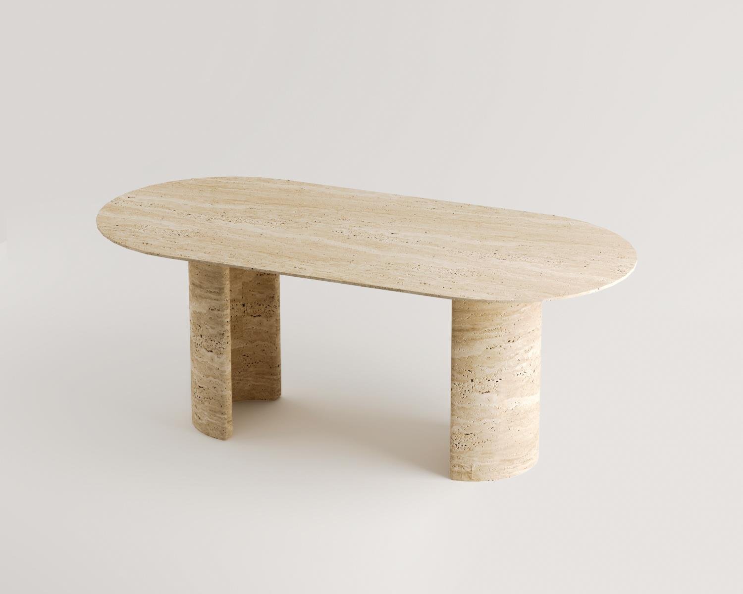 Aurora-Travertine Dining Table