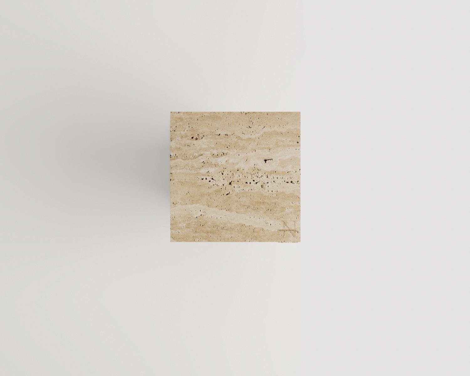 traverten kare yan sehpa