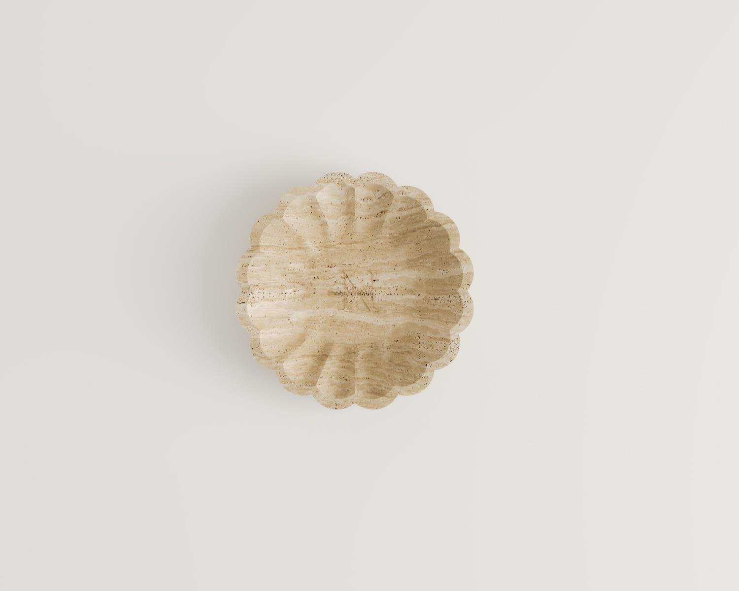 Cadis - Assiette à fleurs en travertin