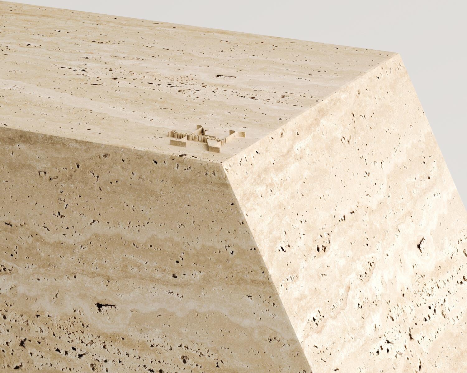 Carla-Travertine coffee table