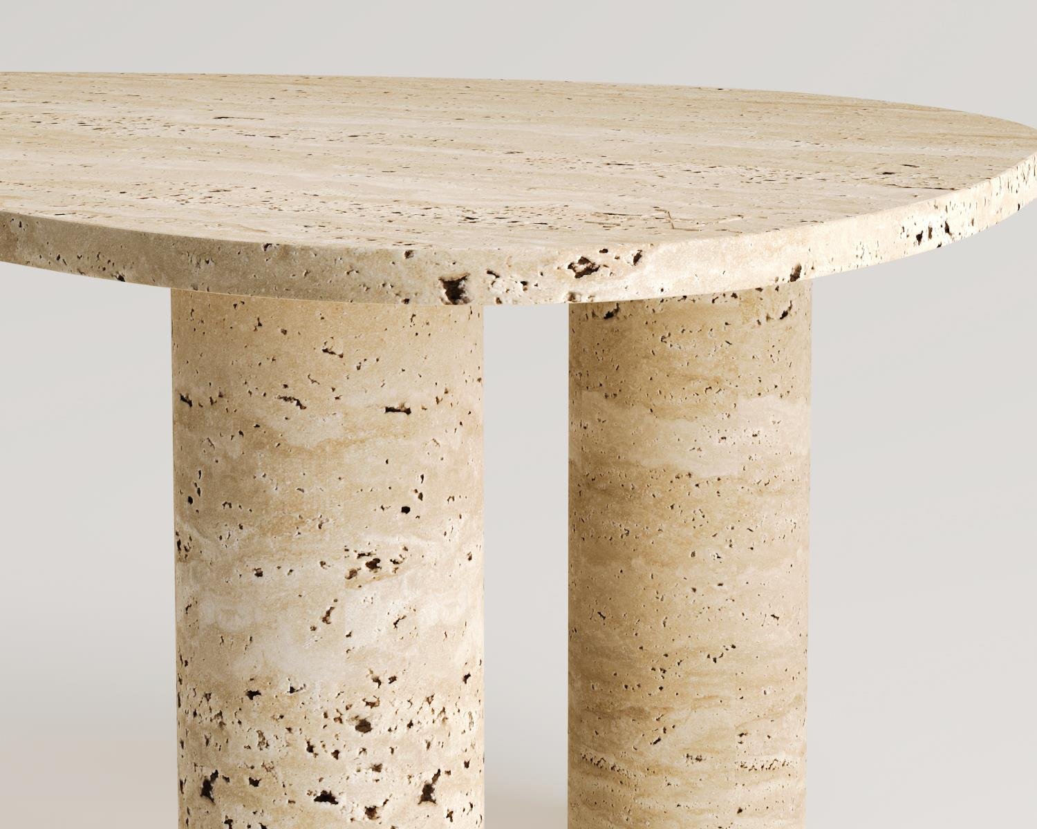 Catalina-Traverten Küre Sehpa