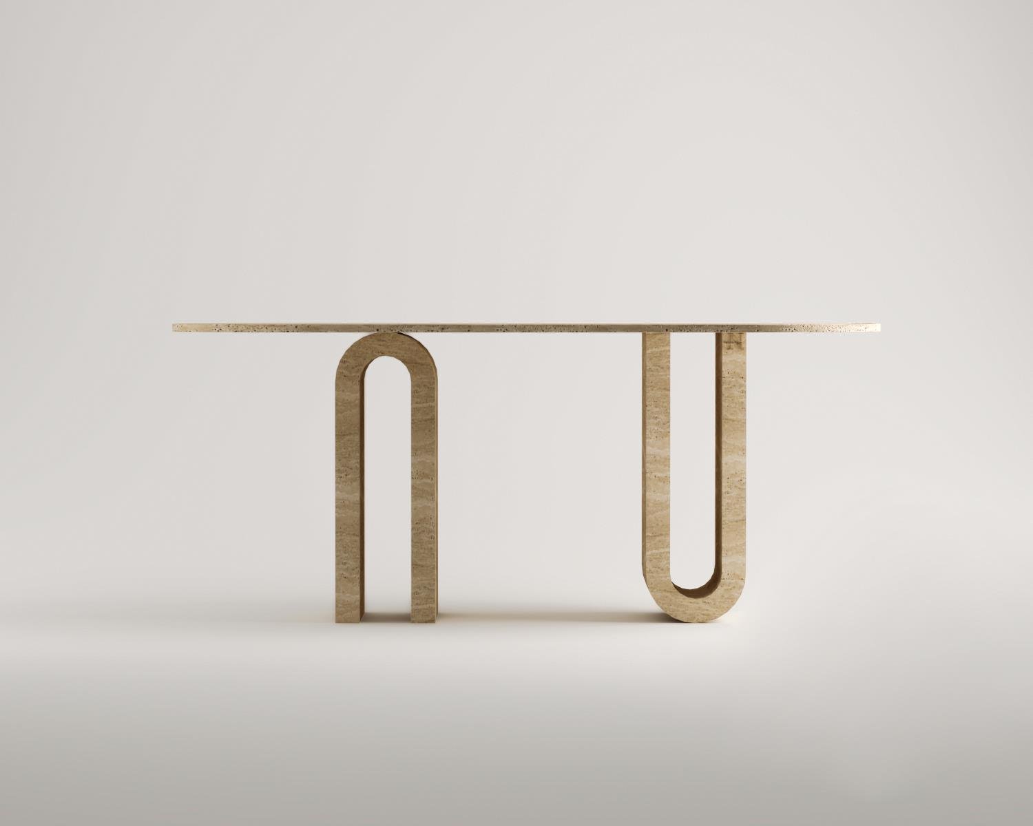 Cenobia -Traverten Mermer Yemek Masası