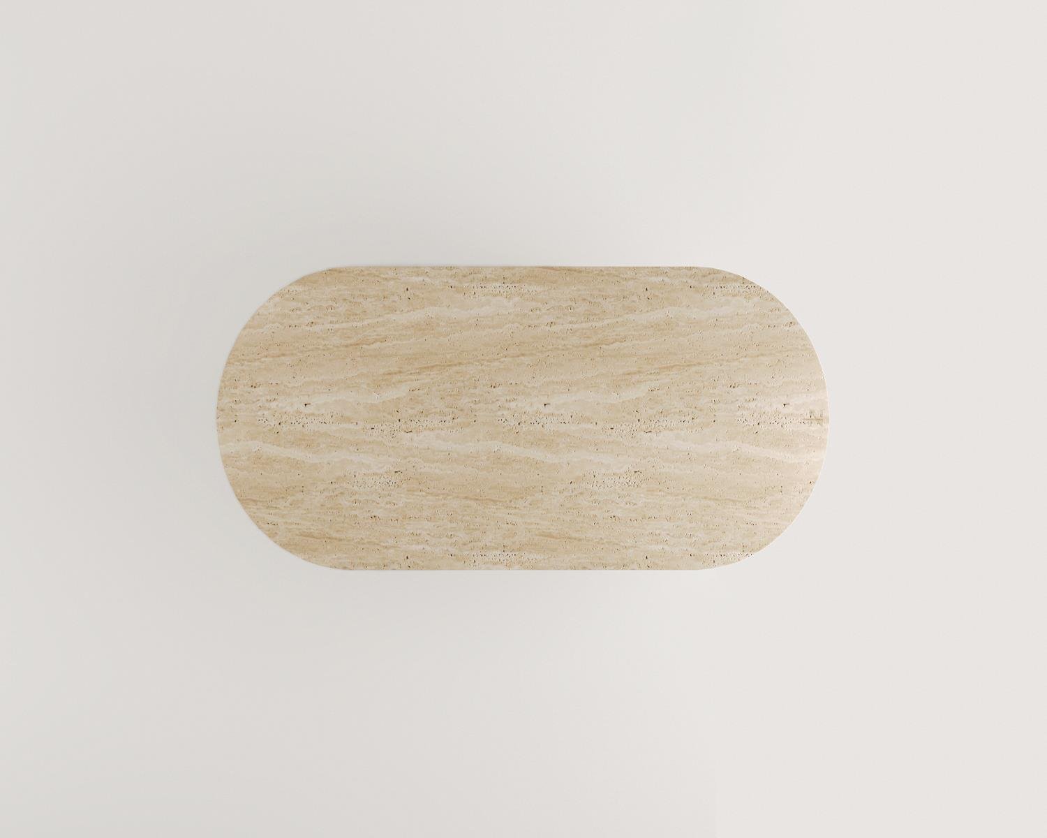 Cenobia -  U Ayak Yuvarlak Doğal Taş Masa