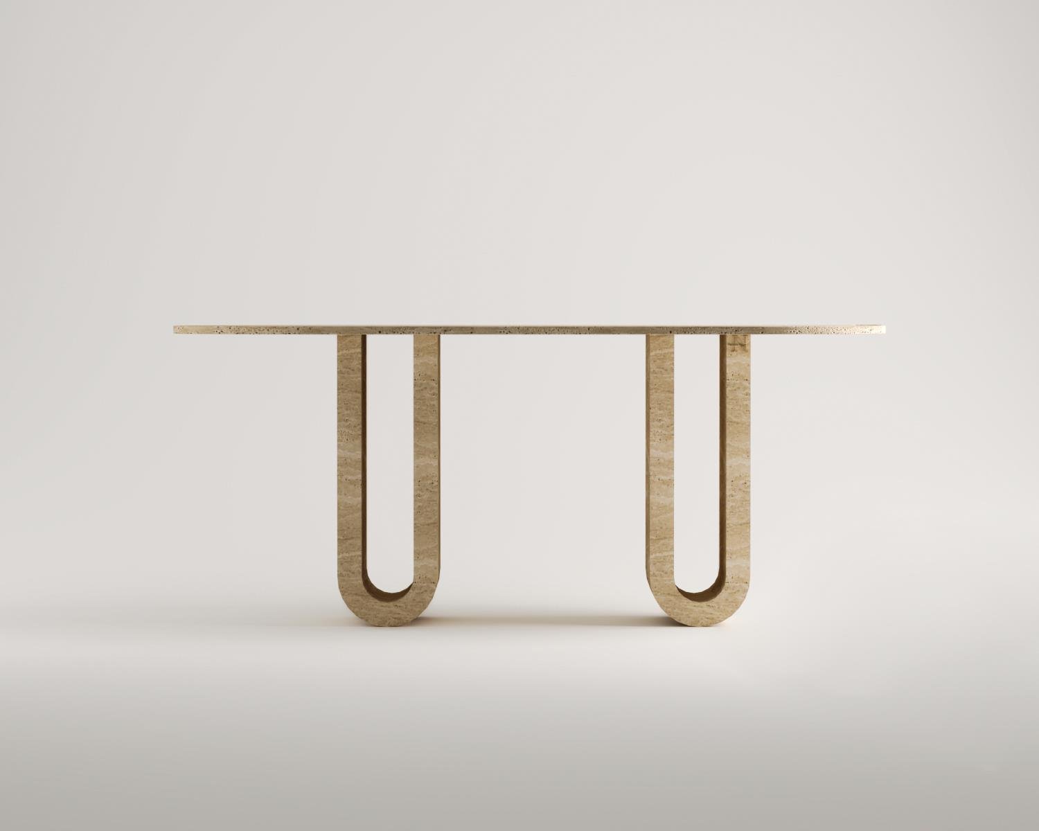 Cenobia - U ayak traverten yemek masası fiyatları