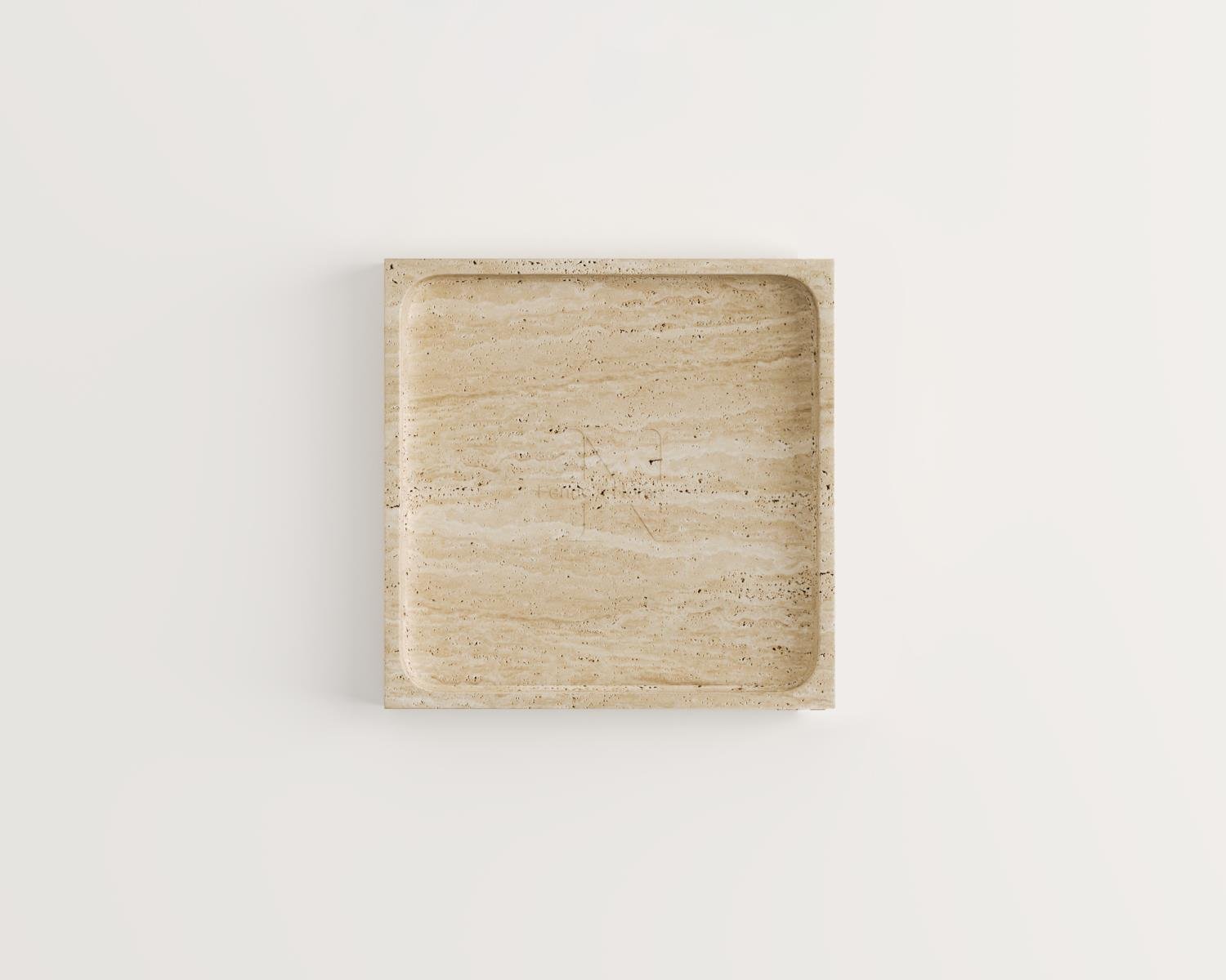 Daph-Plaque carrée en travertin