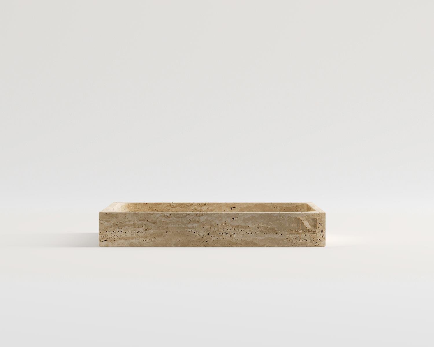 Daph-Plaque carrée en travertin