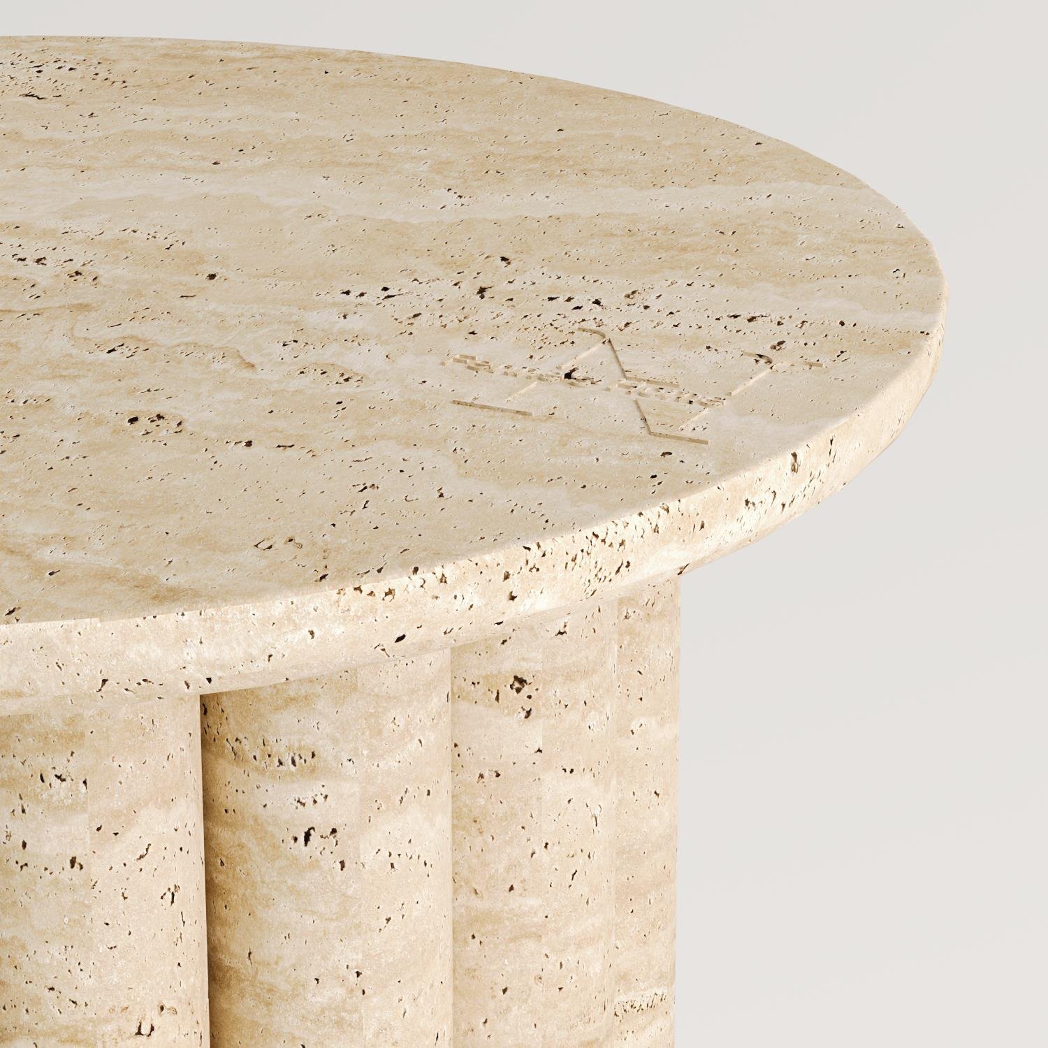 yuvarlak sehpa doğal taş