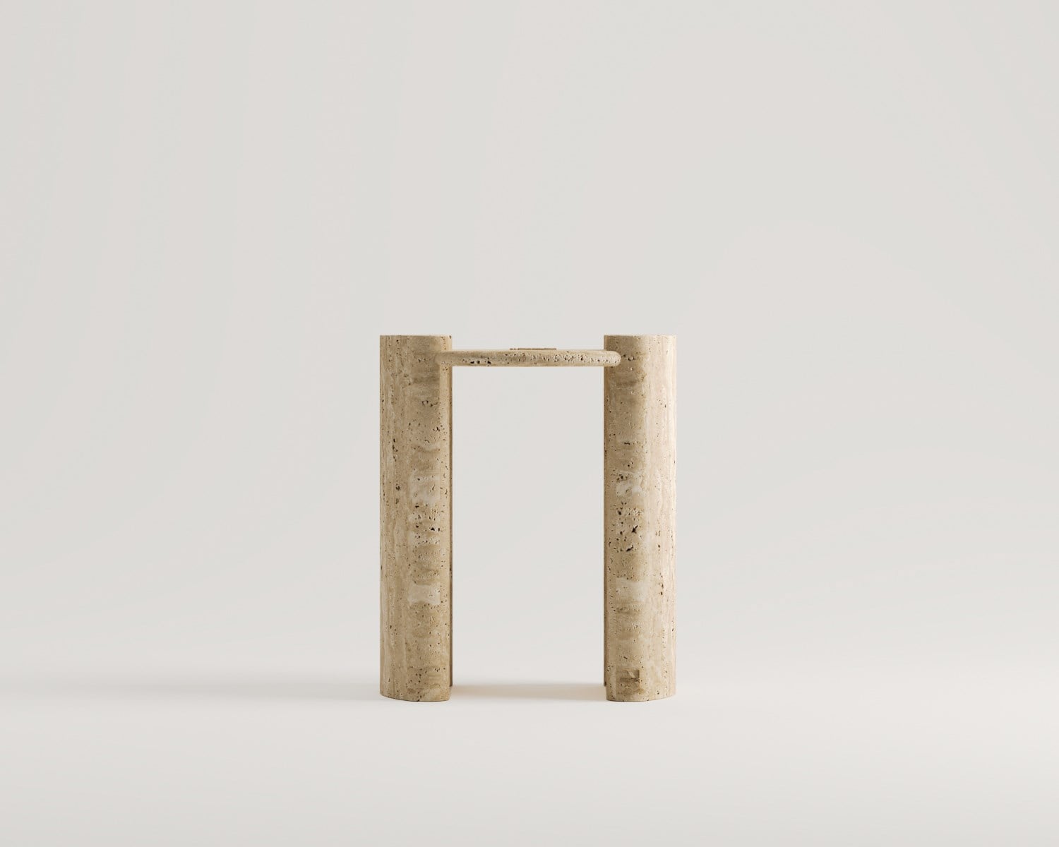 Deka- Table d'appoint encastrée en travertin