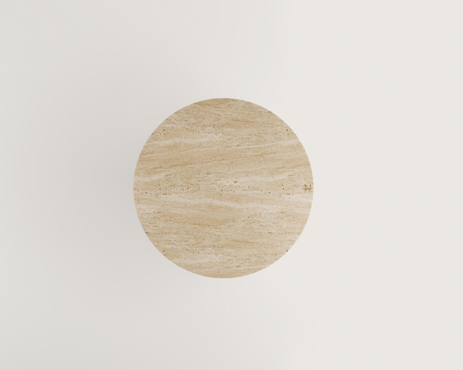 Diana-Table de salle à manger à colonnes rondes en travertin