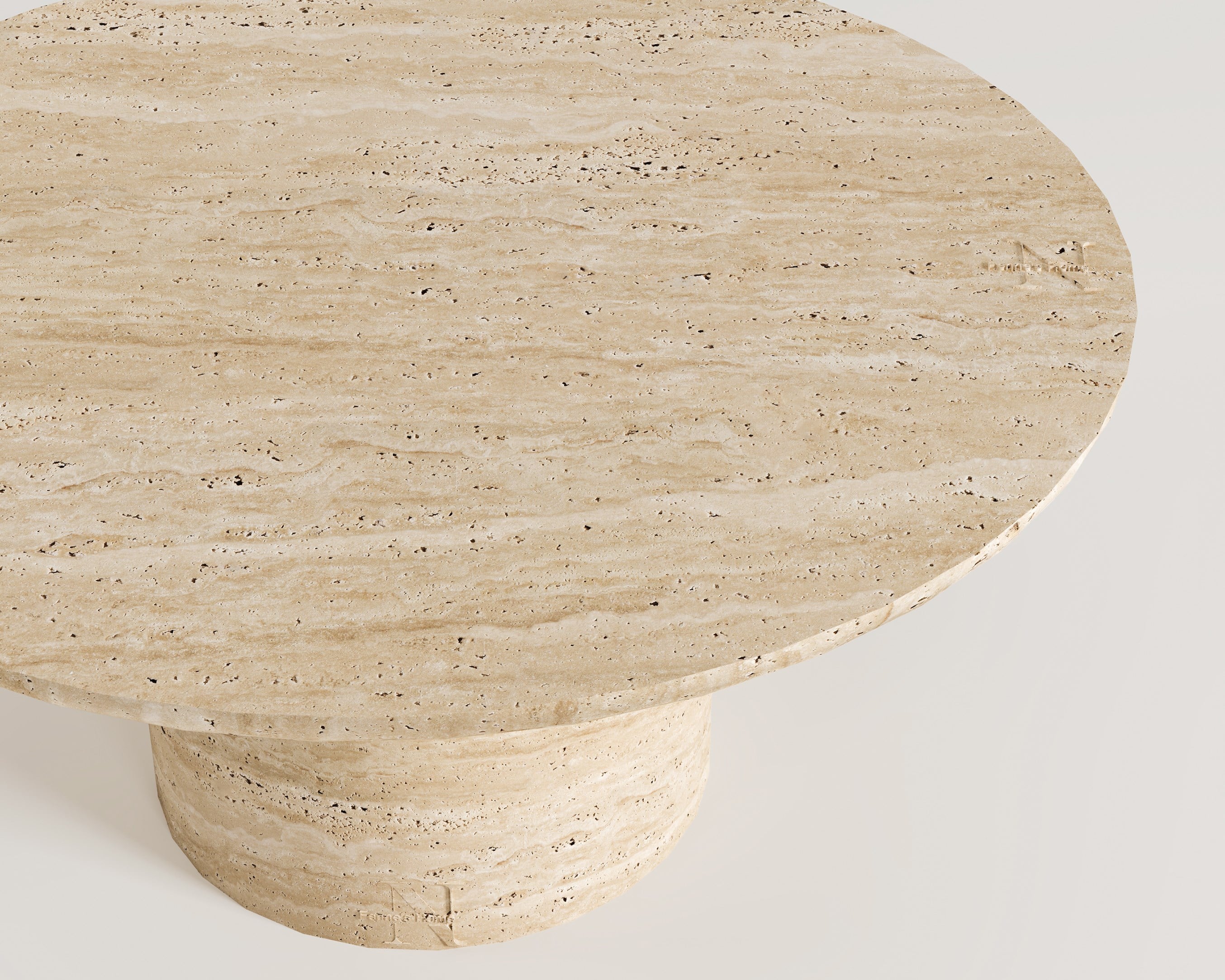 Gaea-Pieds cylindriques simples avec table centrale à plateau radus