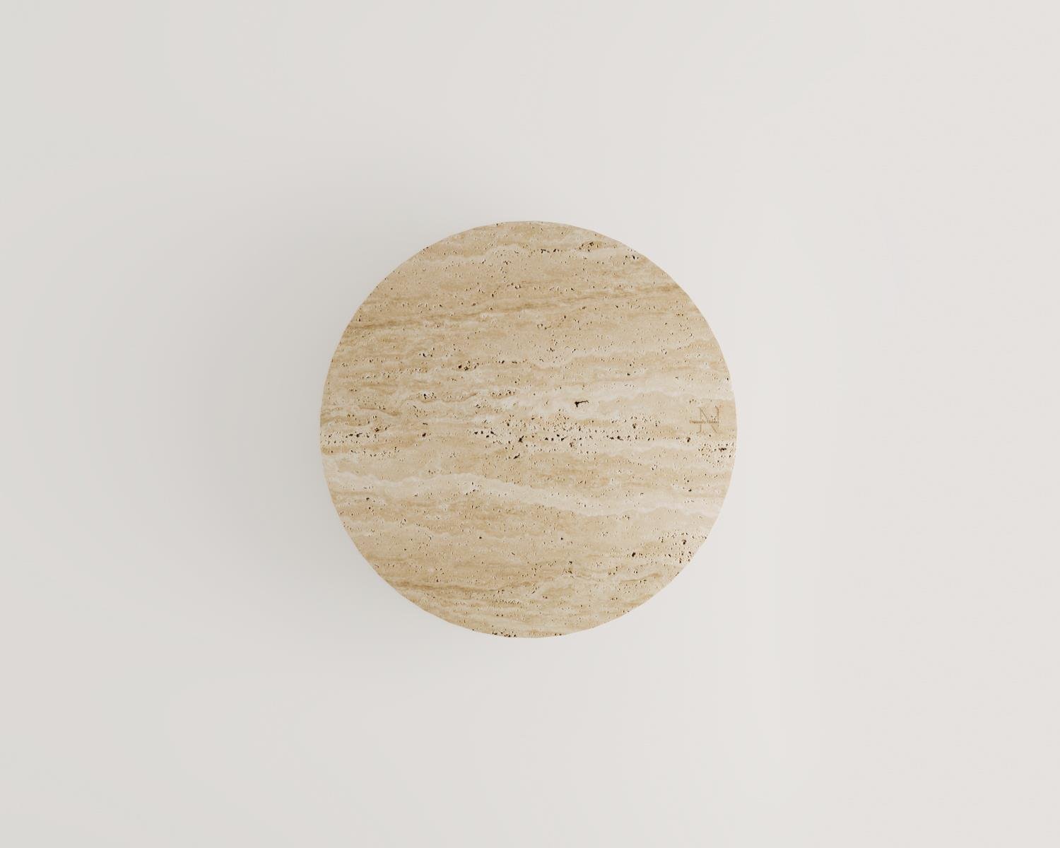 traverten yuvarlak sehpa