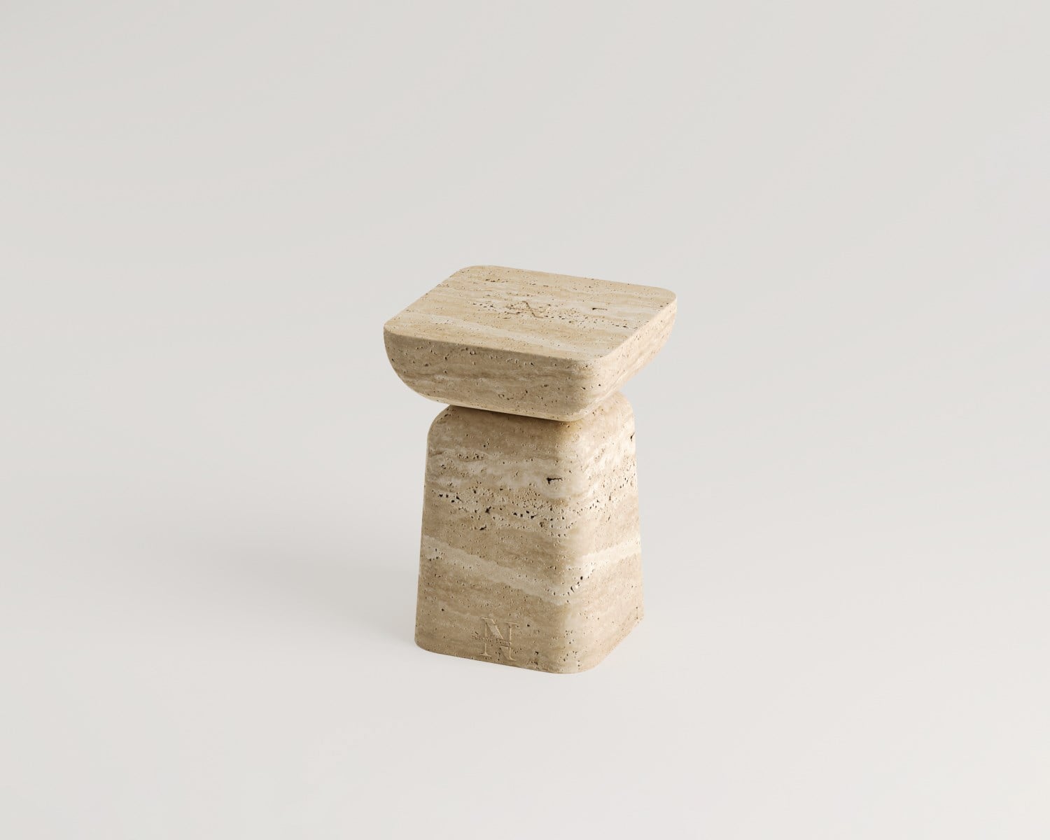 Helanie-Table d'appoint en travertin