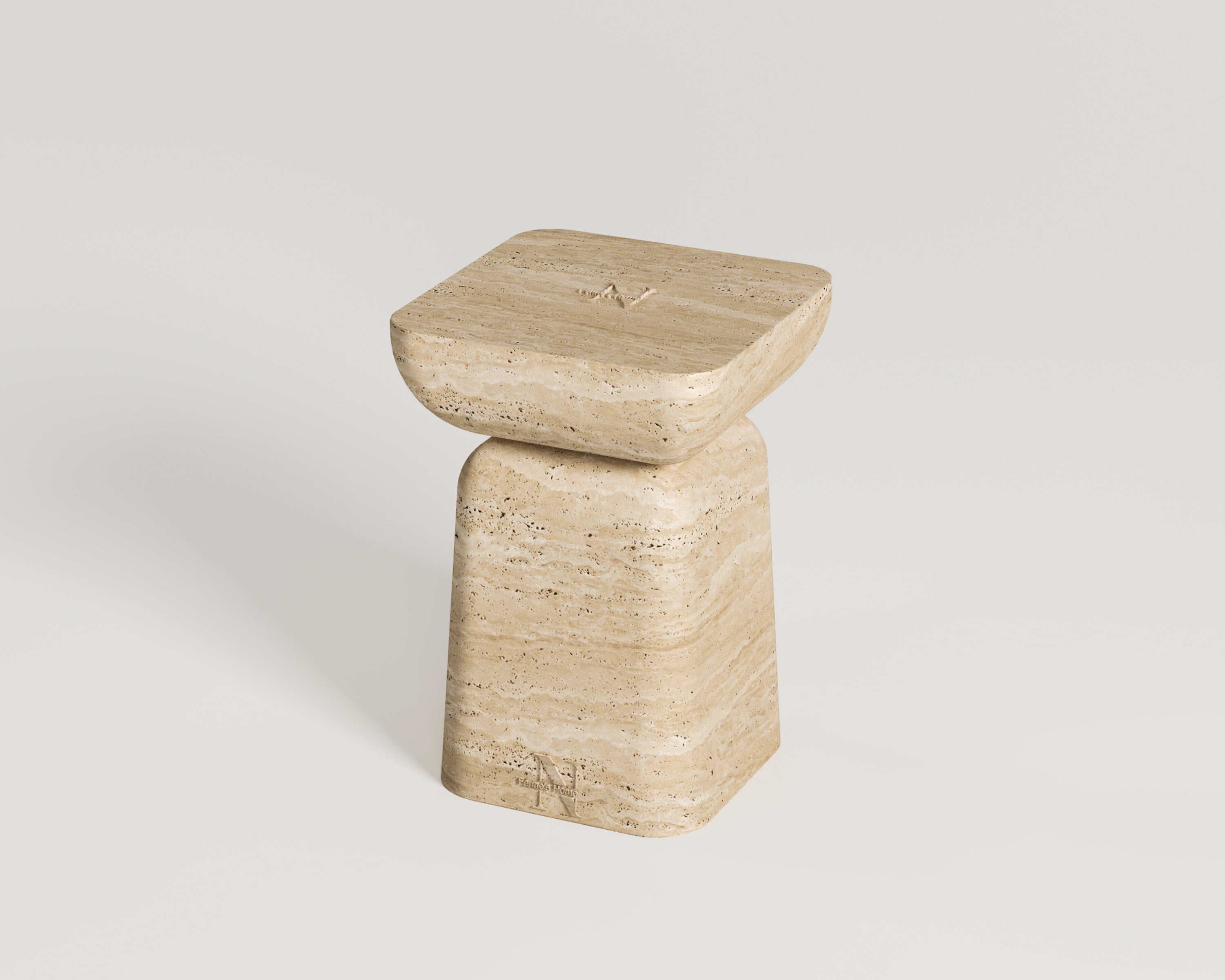 Helanie-Travertine Side Table