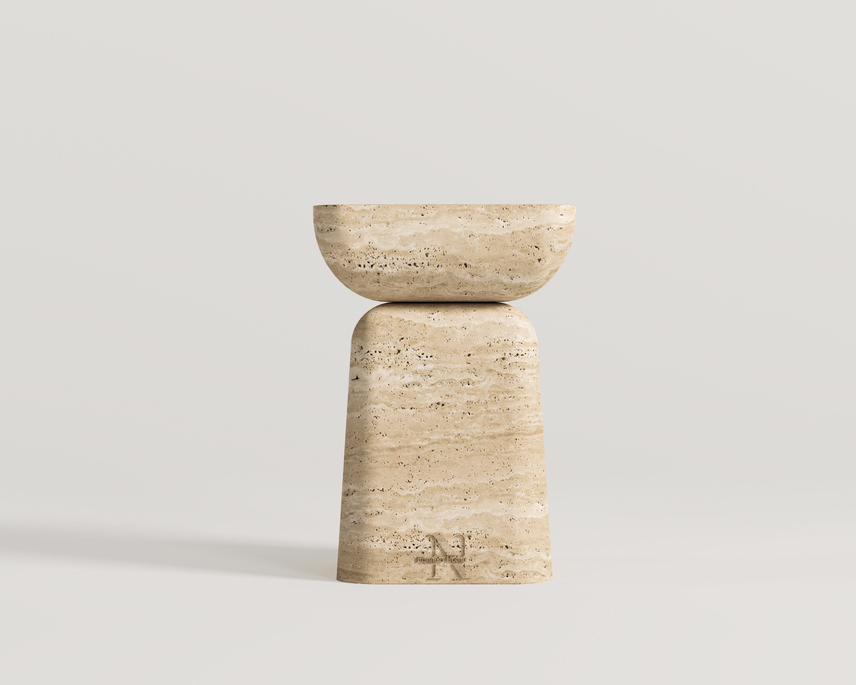 Helanie-Travertine Side Table