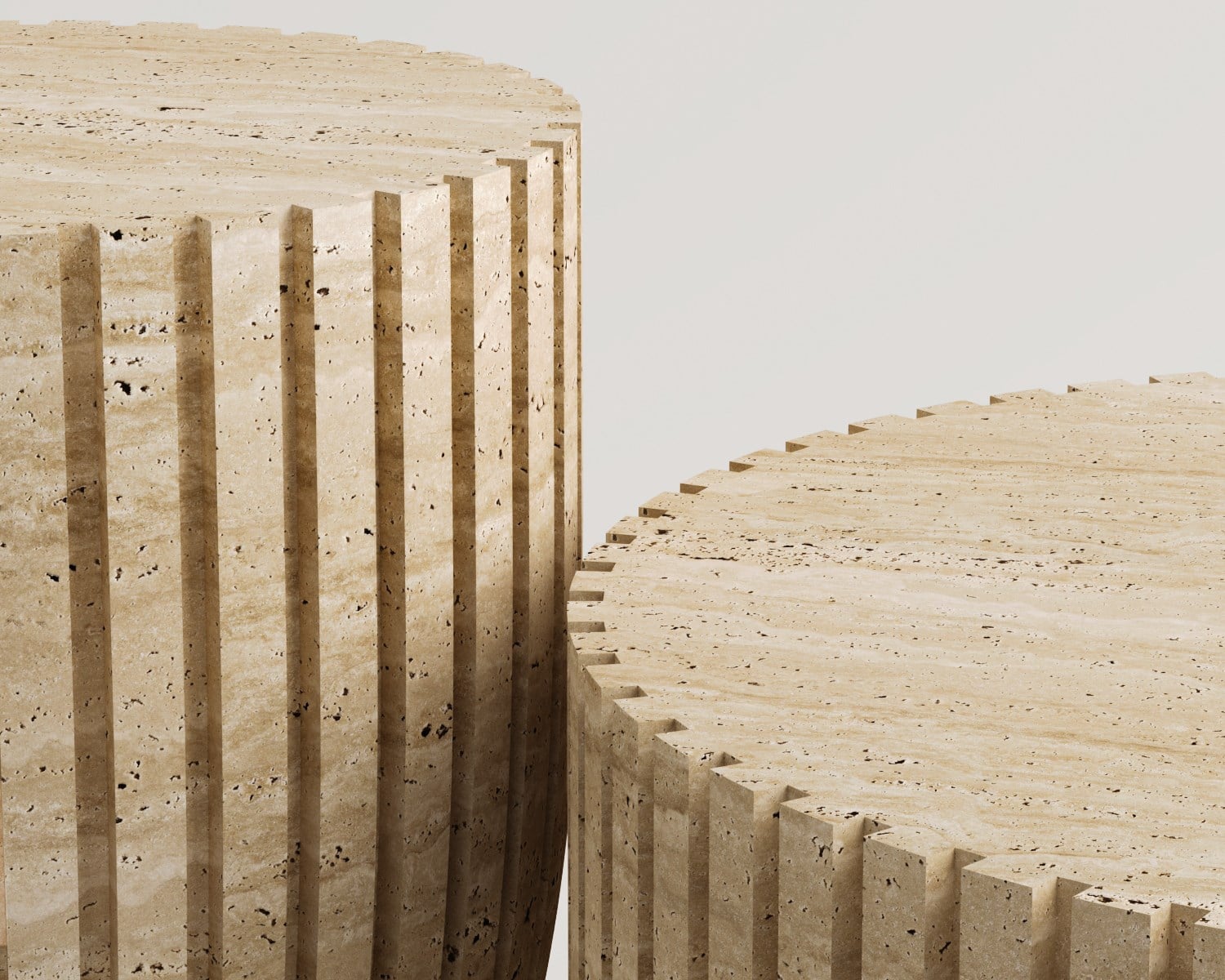 Holz-Traverten Orta Sehpa