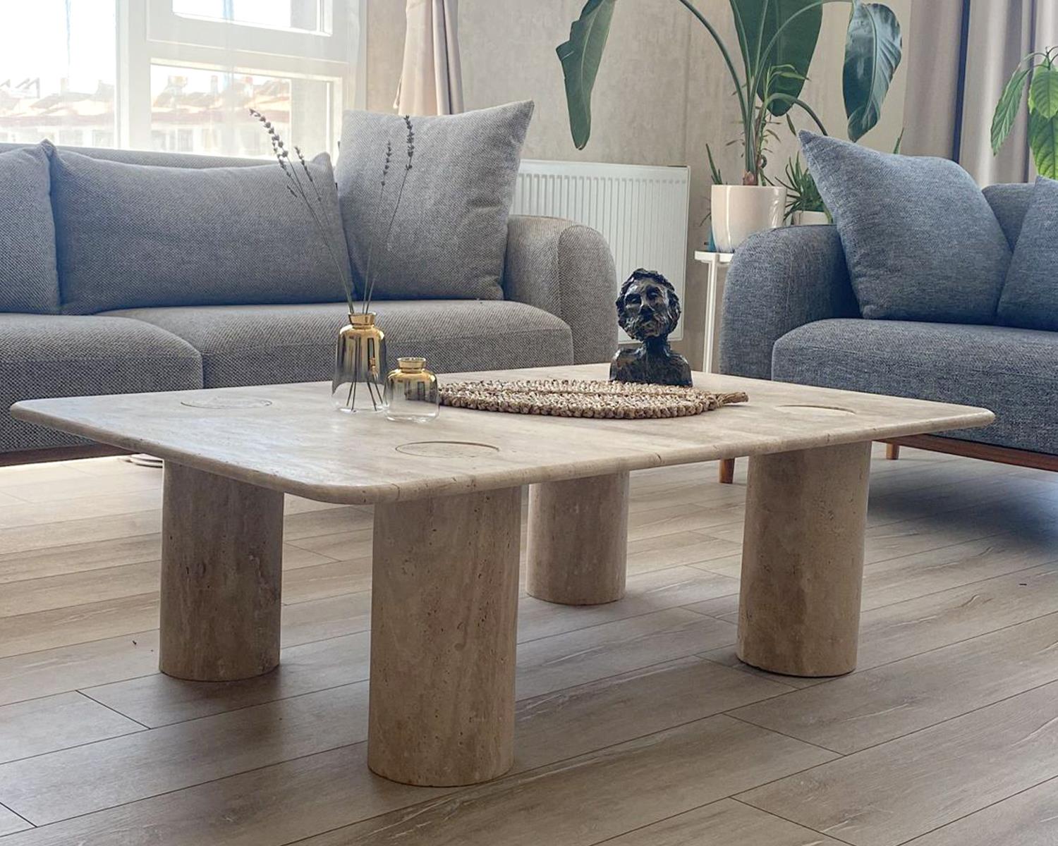 Jessica-Mermer 4 Silindir Ayak Orta Sehpa