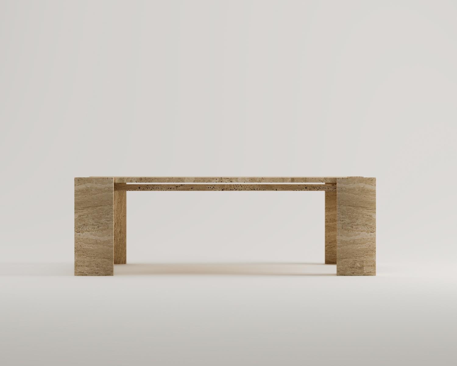 Jolie-Table basse Travertine Square V Angular Foot Centre 