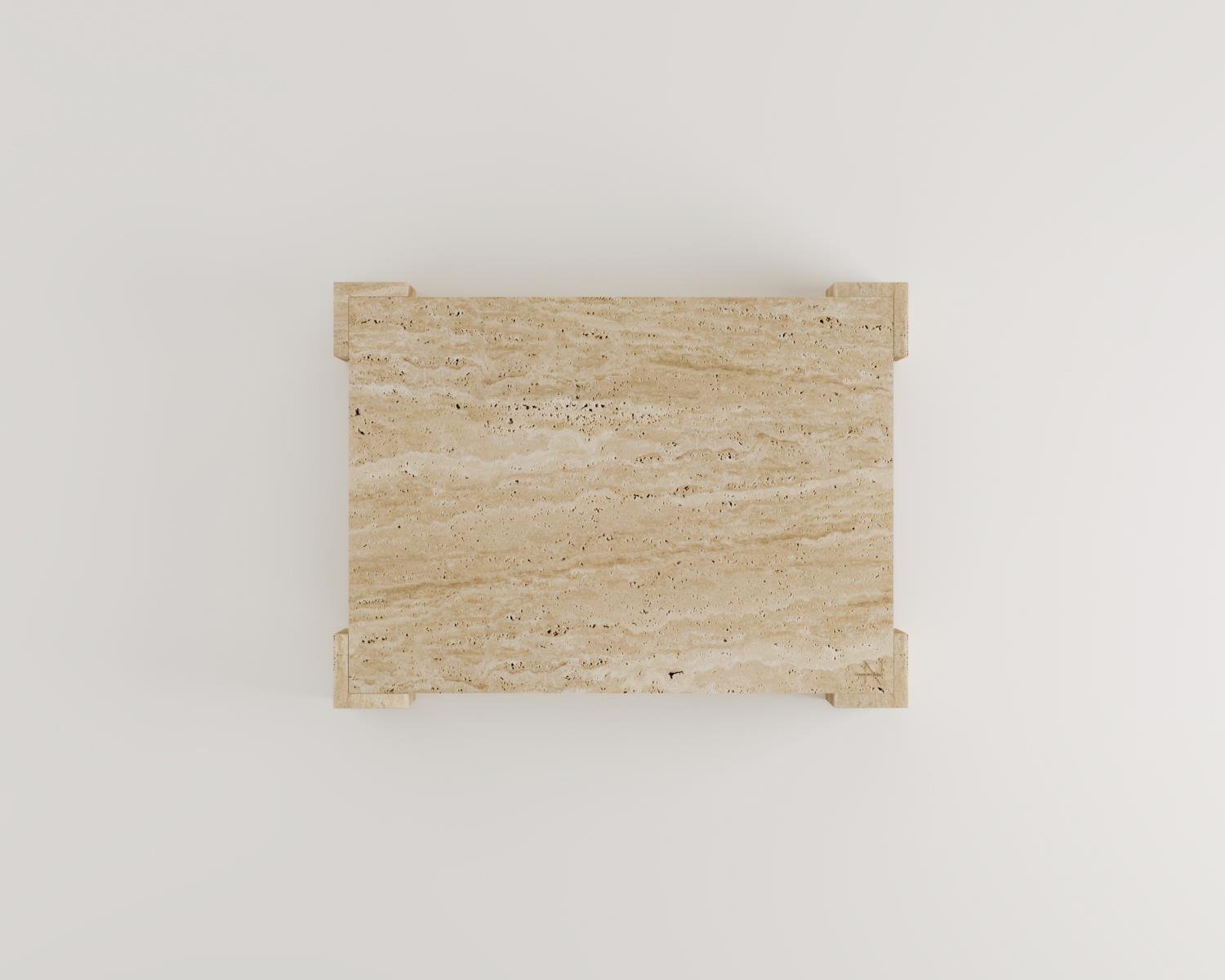 Jolie-Table basse Travertine Square V Angular Foot Centre 