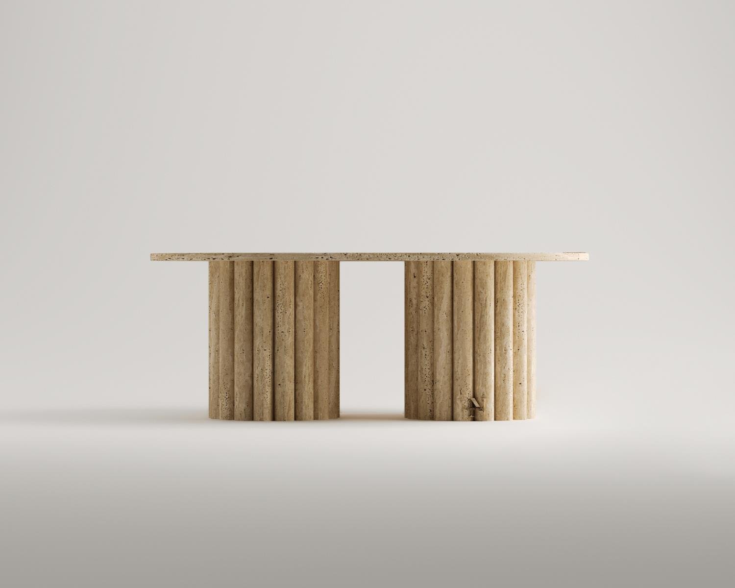 Kaitlyn-Traverten Sütun Ayak Sehpa