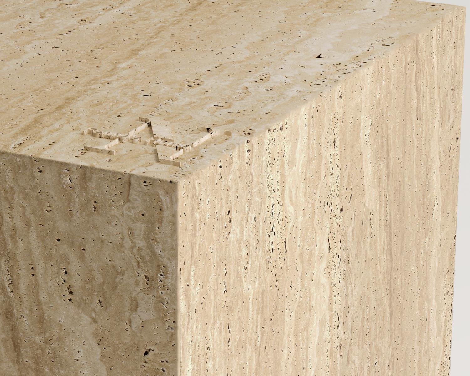 traverten küp sehpa