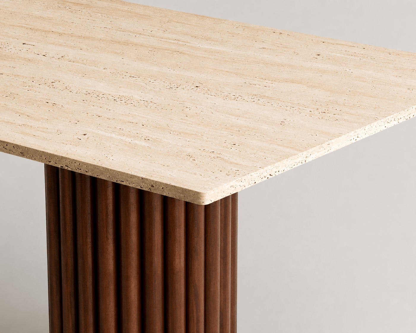 Kia-Travertine Dining Table