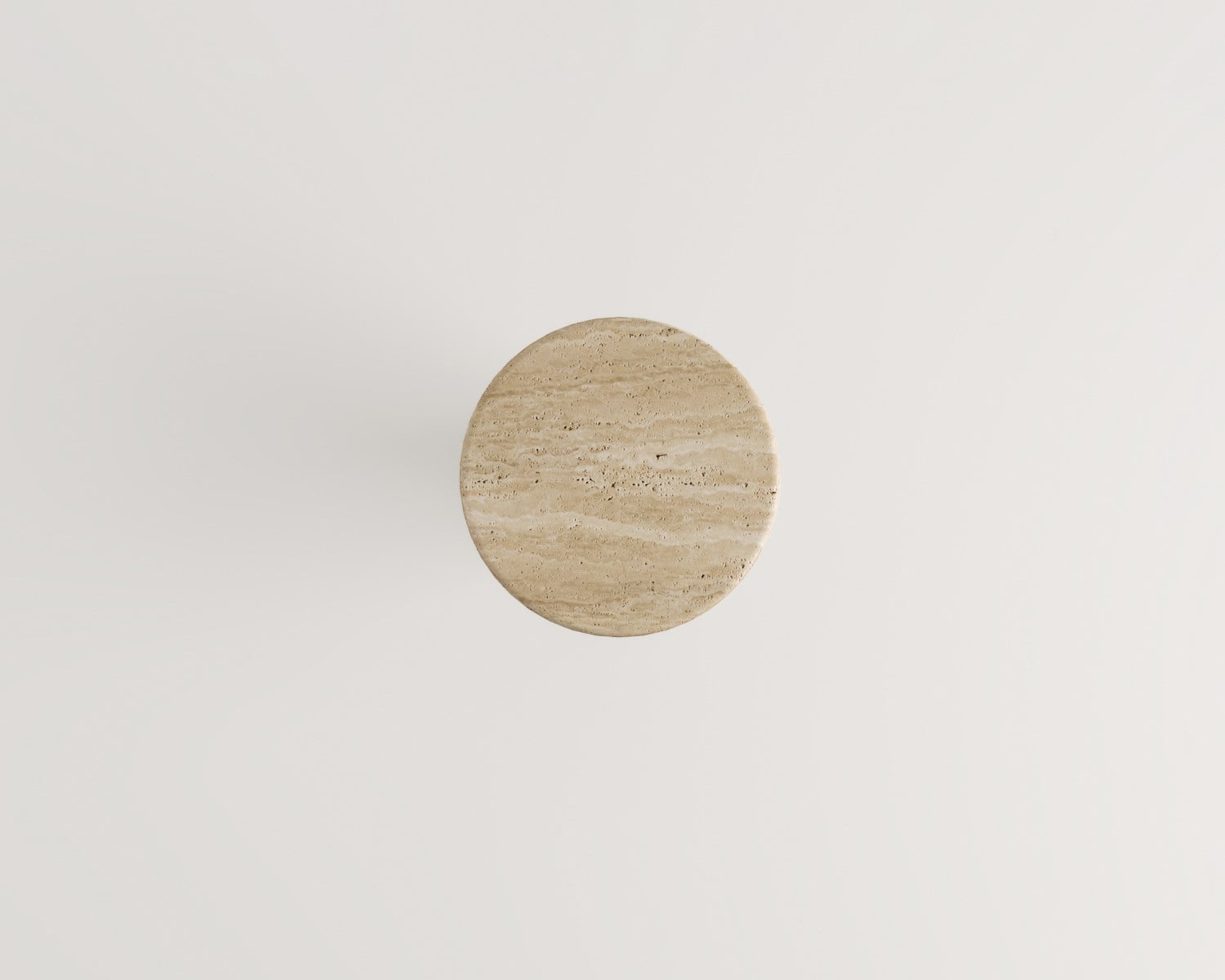 Maude-Table d'appoint en travertin à piédestal rond en forme d'entonnoir