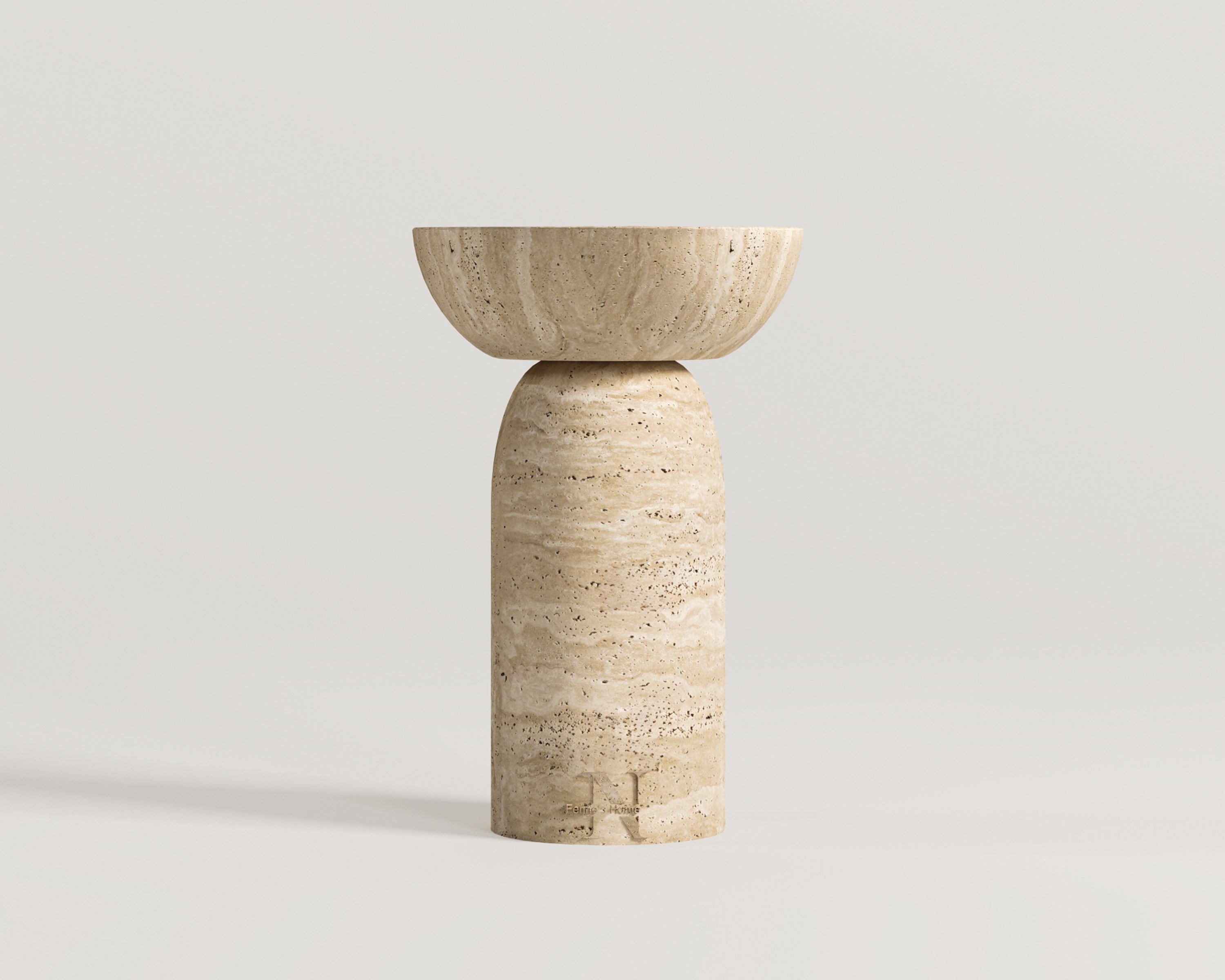 Nesul-Travertine Side Table