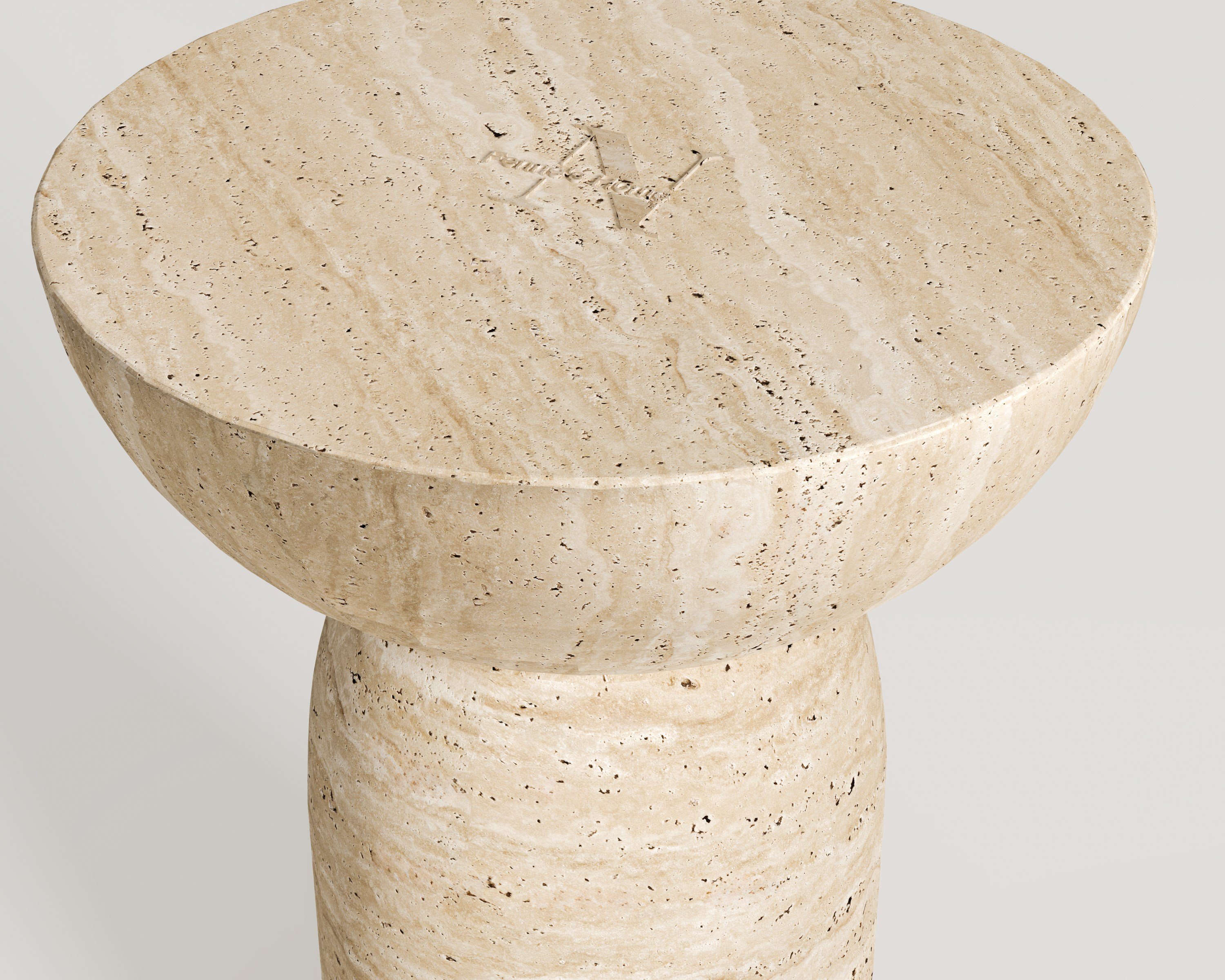 Nesul-Travertine Side Table