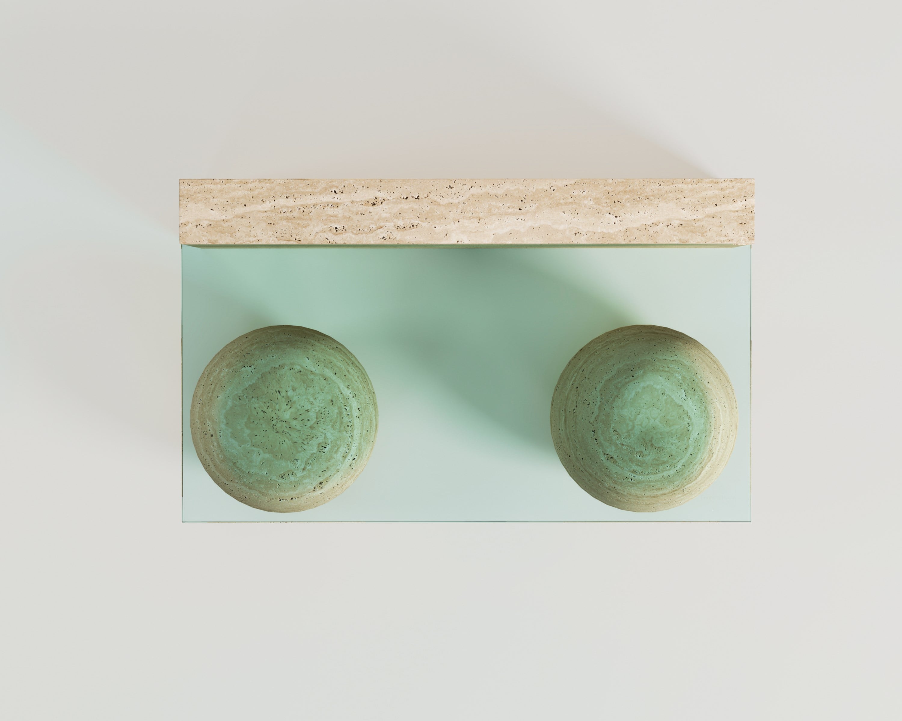 Oslo -Table basse rectangulaire en verre travertin