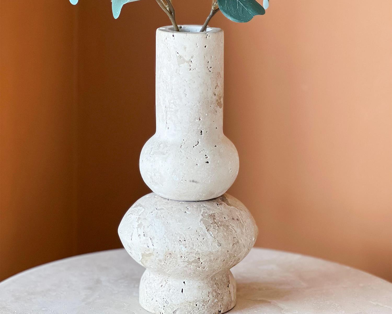 Ruby-Travertine Vase
