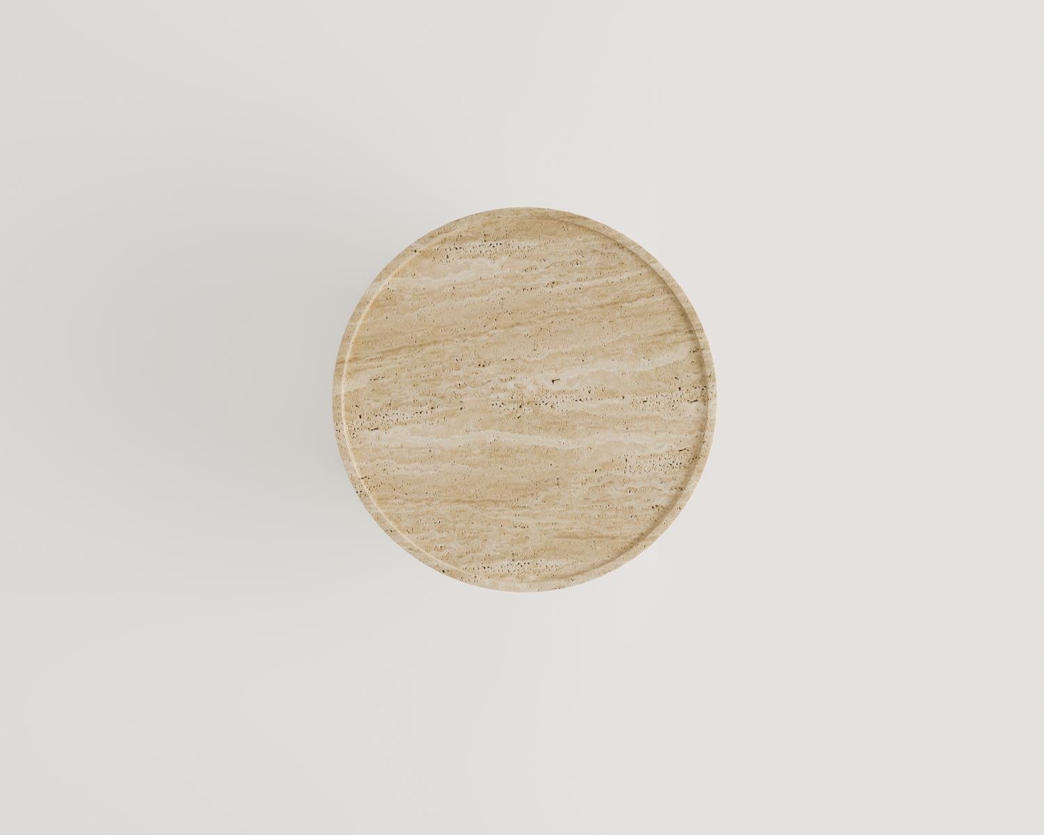 Serapis-Table d'appoint modèle vase en travertin