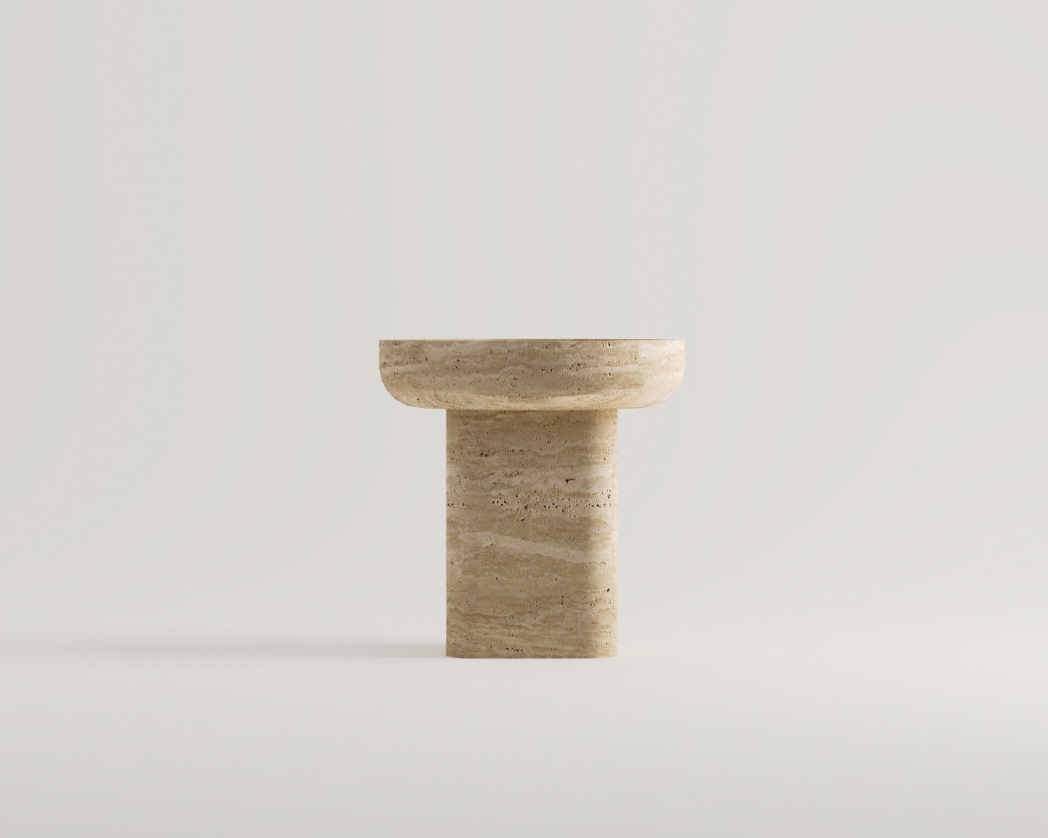 Serapis-Table d'appoint modèle vase en travertin