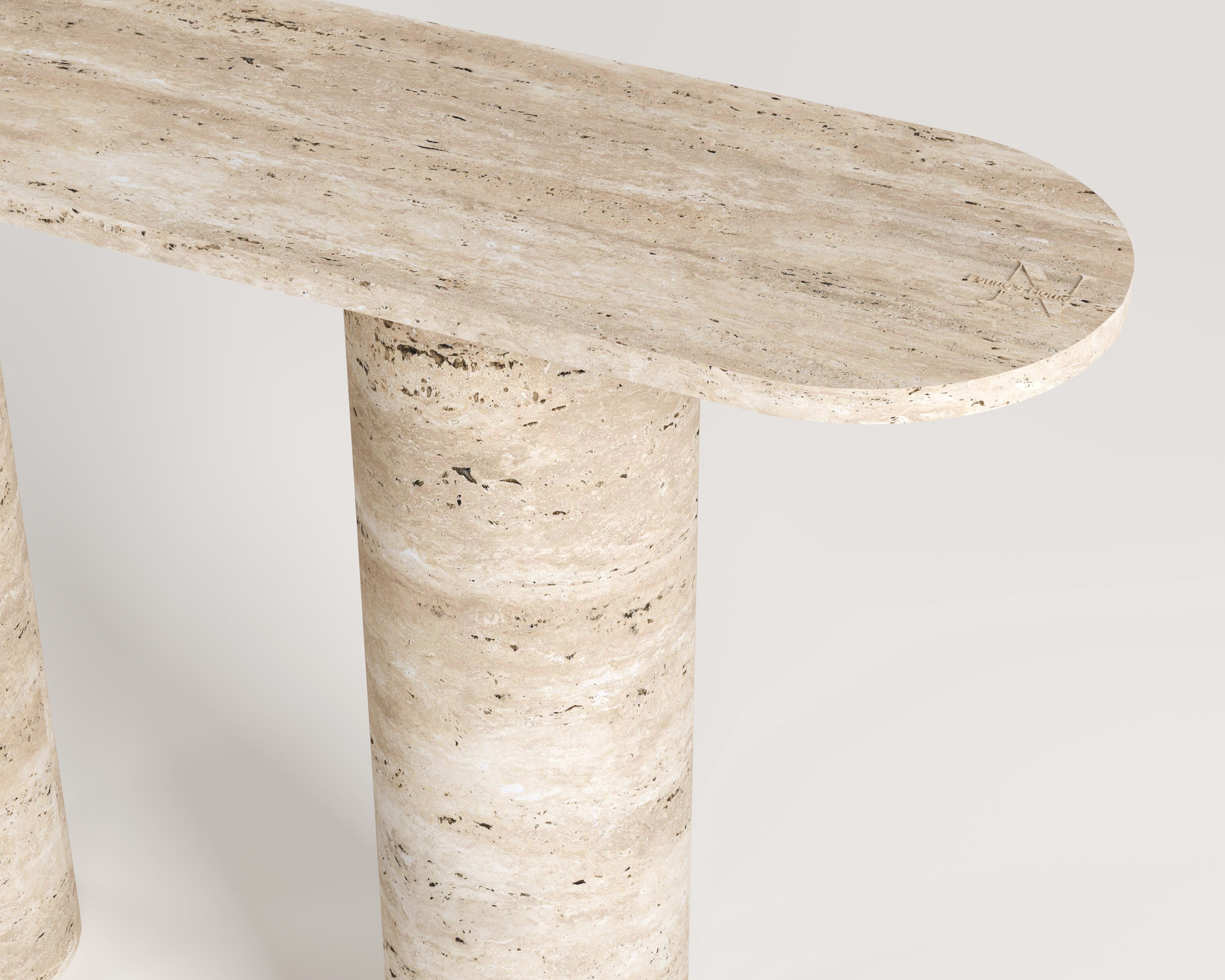 Soleil-Dressoir à pied cylindrique plat en marbre