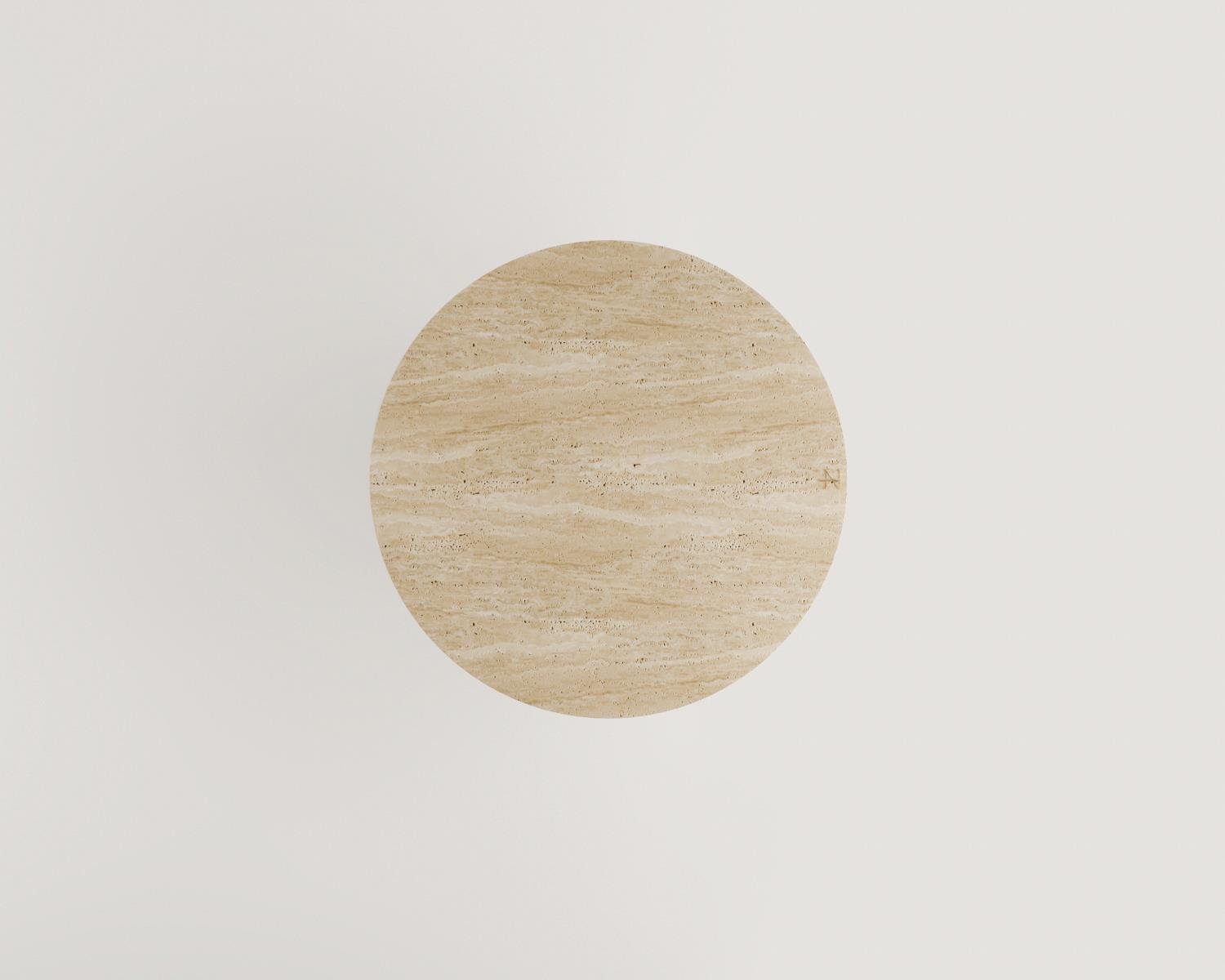 Tek Silindir Yemek Masası Traverten Zack