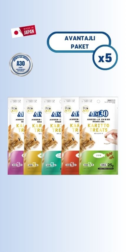AIM30 Multivitamin 5'li Avantajlı Paket Deniz Ürünlü, Peynirli, Tavuk ve Balıklı, Sığır Etli, Ton Balıklı