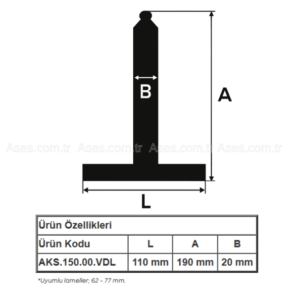 WHİTE FORMAKS.150.00.VDL10190 mm Kepenk Çelik Askı (10 adet)