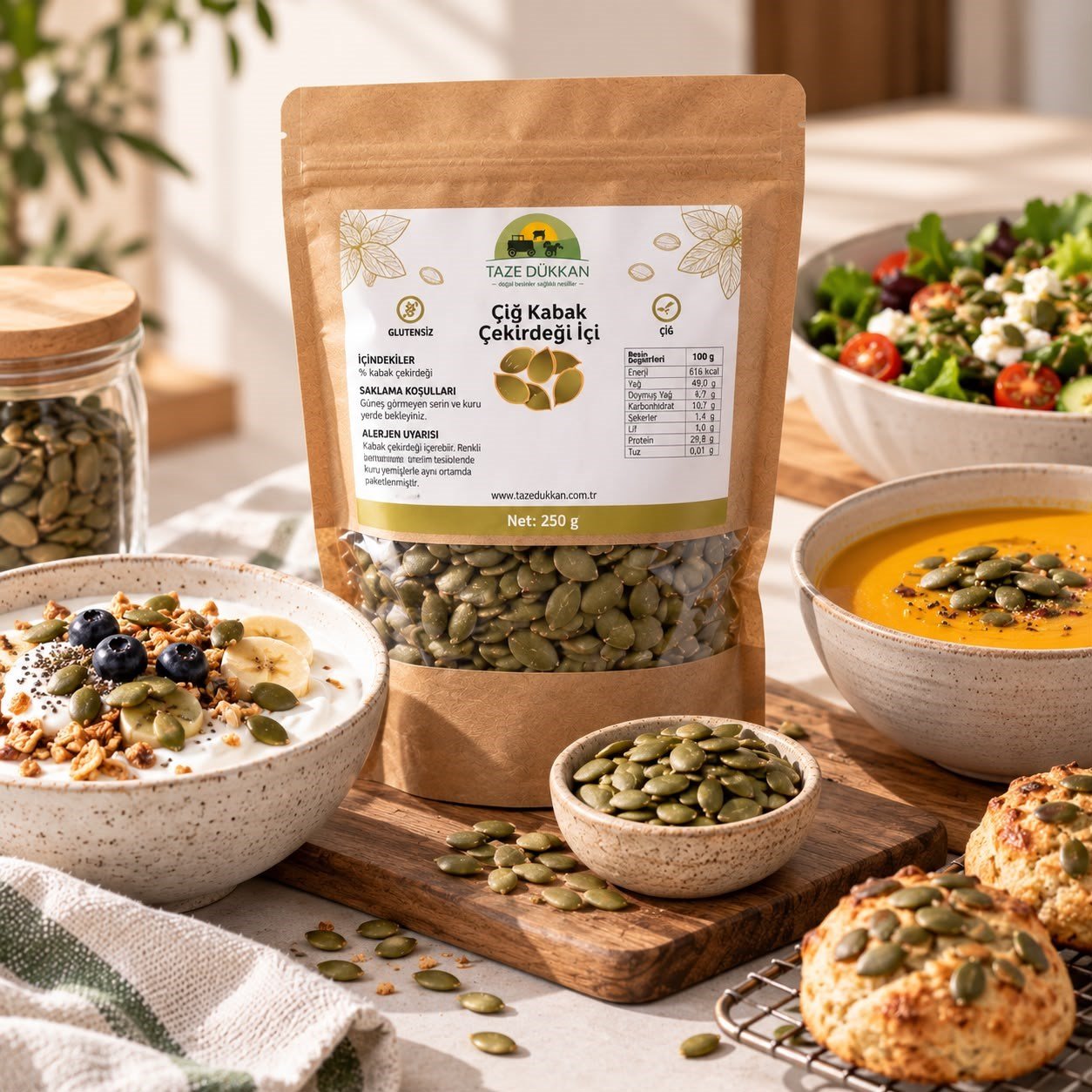 Çiğ Kabak Çekirdeği İçi 250 gr  ( Avusturya Menşeli)Bakliyat & Kuru Gıda