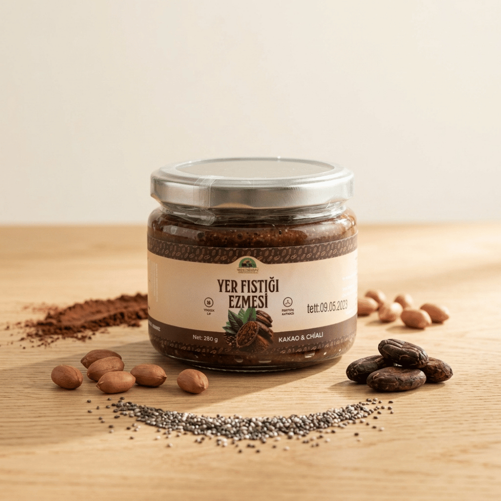 Kakao & Chia Yer Fıstığı Ezmesi  280grSürülebilir Kremalar