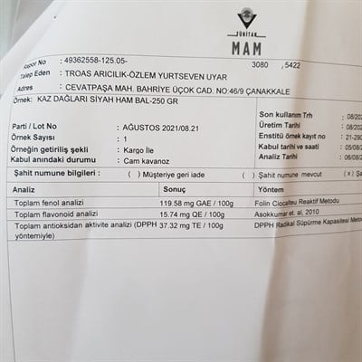 Kaz Dağları Siyah Bal (340 g)