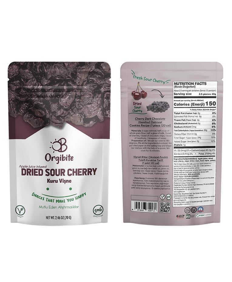 Organik 2li Set Kuru Çilek ve Kuru Vişne 70gr