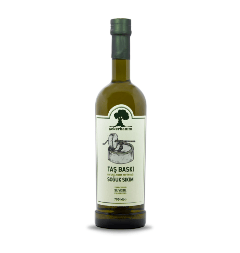 Şeker Hanım Taş Baskı Soğuk Sıkım Zeytinyağı 750 Ml (2022 Hasat)