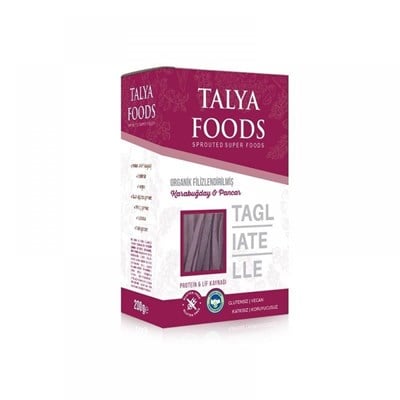 Talya Foods Organik Filizlendirilmiş Karabuğday Mor havuç & pancar Tagliatelle 200 g