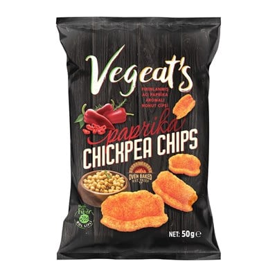 Vegeats Fırınlanmış Acı Paprika Aromalı Nohut Cipsi 50gr
