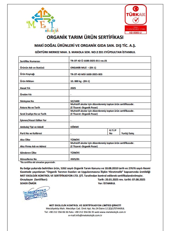 Yerli Muz 1Kg