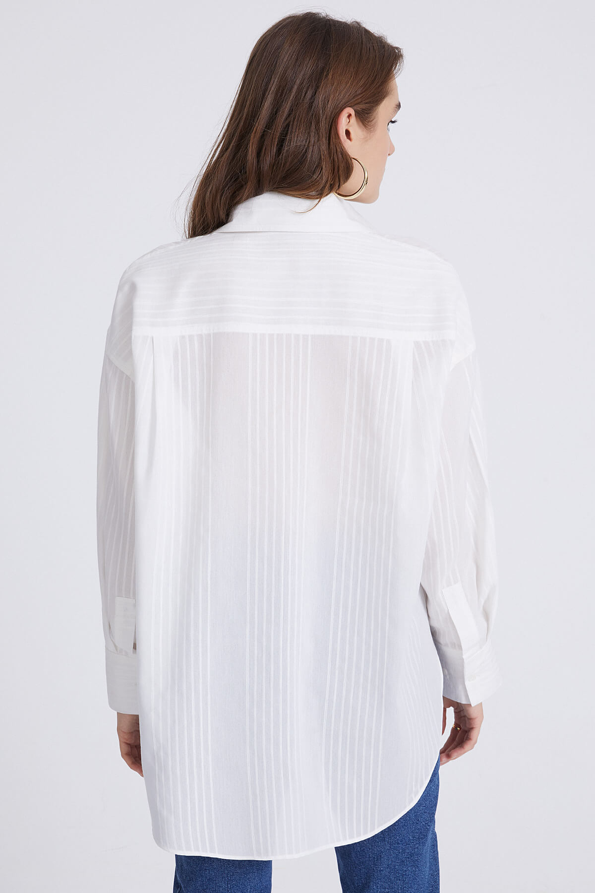 Beyaz Oversize Gömlek